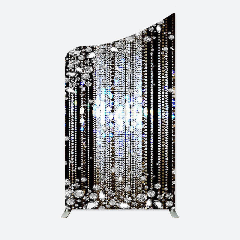 Aperturee - Black Diamonds Sparkle Concave Oblique Arch Backdrop