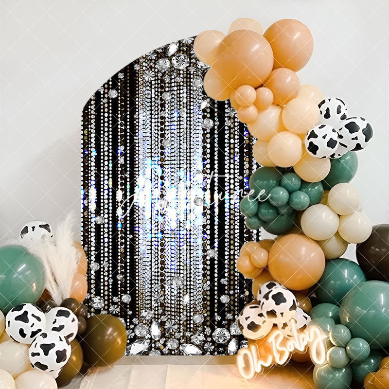 Aperturee - Black Diamonds Sparkle Convex Oblique Arch Backdrop