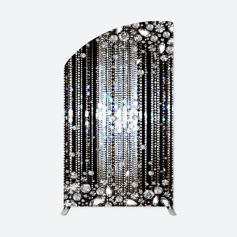 Aperturee - Black Diamonds Sparkle Convex Oblique Arch Backdrop