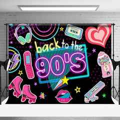 Aperturee - Black Disco Musical Back To The 90s Party Backdrop