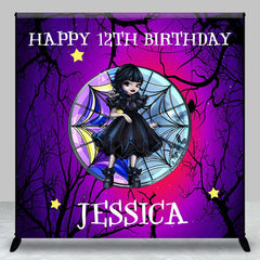 Aperturee - Black Dress Girl Night Custom 12th Birthday Backdrop