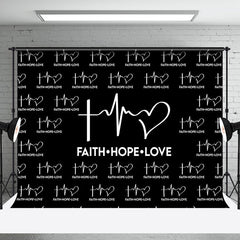 Aperturee - Black Faith Hope Love Electrocardiogram Backdrop