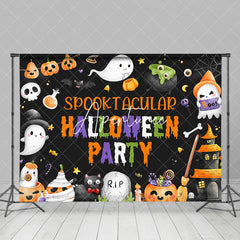 Aperturee - Black Ghost Spooktacular Halloween Party Backdrop