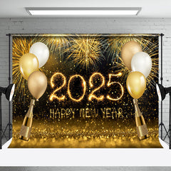 Aperturee - Black Gold Balloon Champagne Celebration 2025 Backdrop