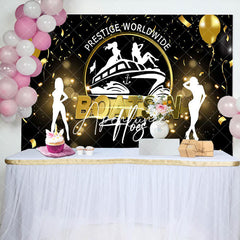 Aperturee - Black Gold Boats N Hoes Navigation Birthday Backdrop