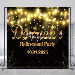 Aperturee - Black Gold Bokeh Custom Retirement Party Backdrop