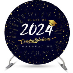 Aperturee - Black Gold Class Of 2024 Round Graduation Backdrop