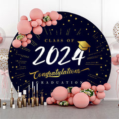 Aperturee - Black Gold Class Of 2024 Round Graduation Backdrop