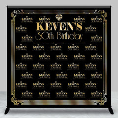 Aperturee - Black Gold Custom Name Gatsby Theme Birthday Backdrop