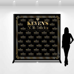 Aperturee - Black Gold Custom Name Gatsby Theme Birthday Backdrop