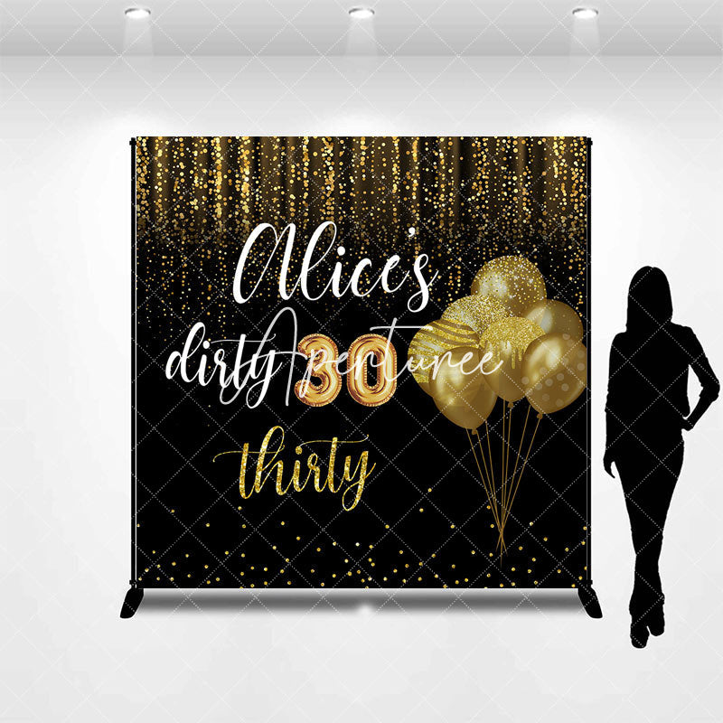 Aperturee - Black Gold Glitter Dirty Custom Birthday Backdrop