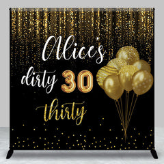 Aperturee - Black Gold Glitter Dirty Custom Birthday Backdrop