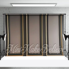 Aperturee - Black Gold Grey Luxury Retro Wall Backdrop For Photo