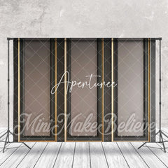 Aperturee - Black Gold Grey Luxury Retro Wall Backdrop For Photo