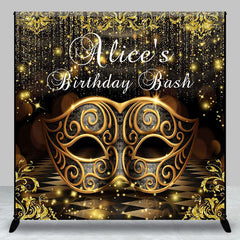 Aperturee - Black Gold Masquerade Custom Birthday Bash Backdrop