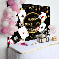 Aperturee - Black Gold Poker Dice Casino Happy Birthday Backdrop