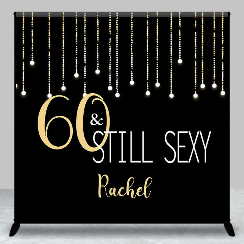 Aperturee - Black Gold Stars Custom 60th Birthday Backdrop