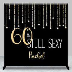 Aperturee - Black Gold Stars Custom 60th Birthday Backdrop