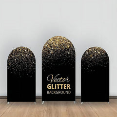 Aperturee - Black Gold Vector Glitter Party Arch Backdrop Kit