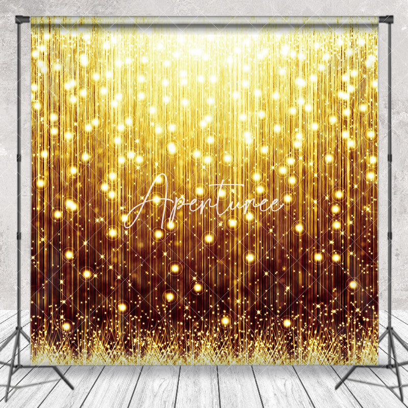 Aperturee - Black Gold Vertical Lines Sparkle Backdrop For Photo