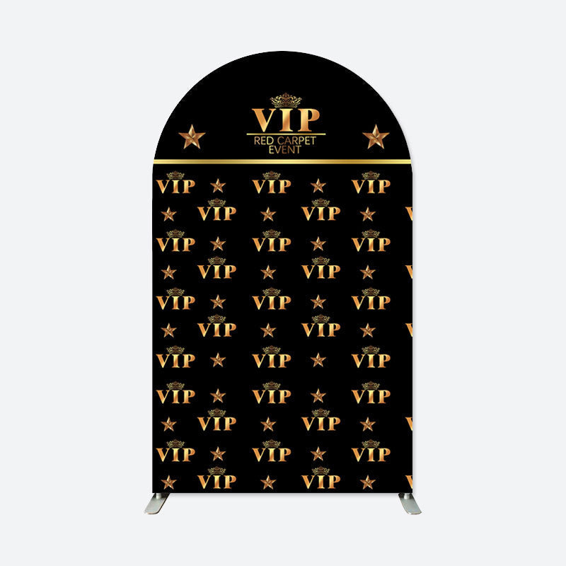 Aperturee - Black Gold Vip Arch Backdrop For Red Carpet Event