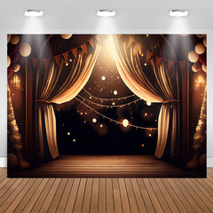 Aperturee - Black Gold Warm Light Curtain Birthday Backdrop