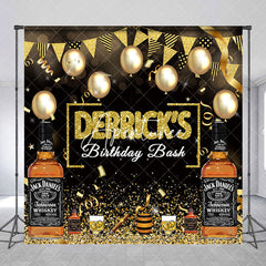 Aperturee - Black Gold Whiskey Custom Name Birthday Backdrop