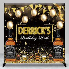 Aperturee - Black Gold Whiskey Custom Name Birthday Backdrop