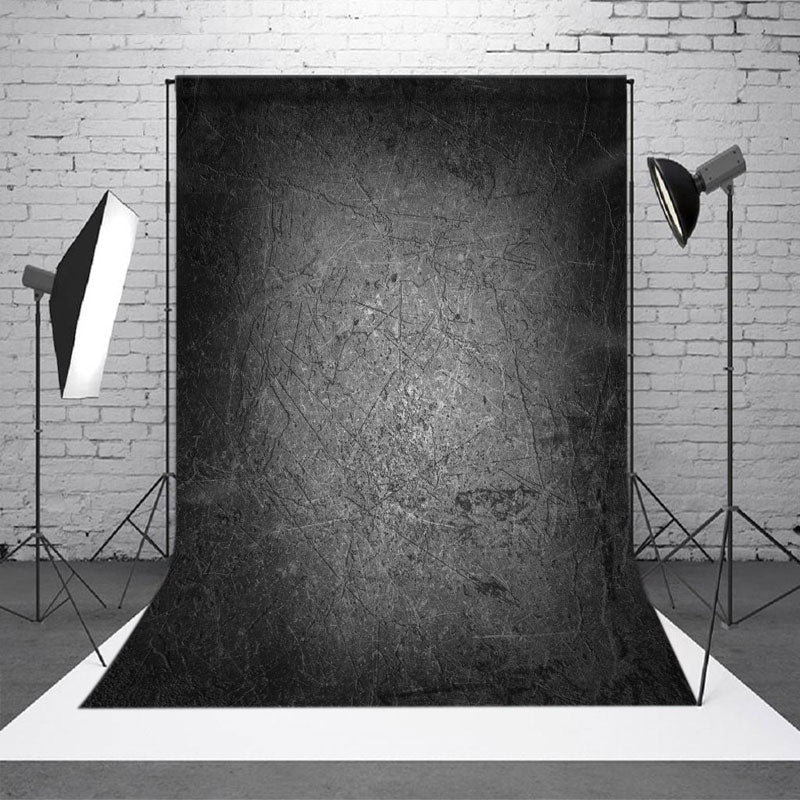 Aperturee - Black Gray Metal Scratch Abstract Textured Backdrop