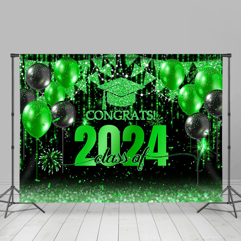 Aperturee - Black Green Balloon Flag Class Of 2023 Photo Backdrop