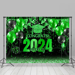 Aperturee - Black Green Balloon Flag Class Of 2023 Photo Backdrop