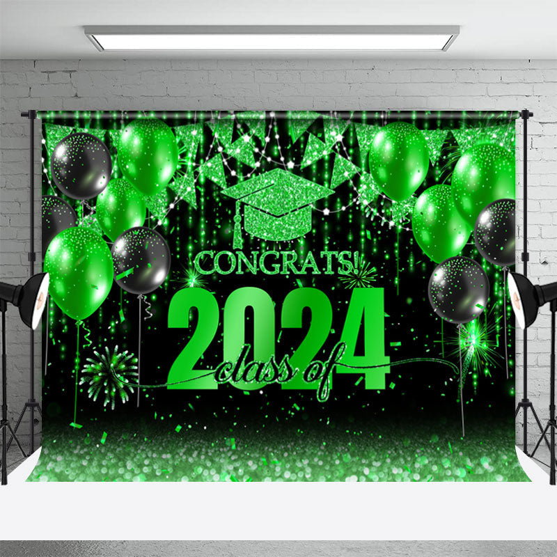 Aperturee - Black Green Balloon Flag Class Of 2023 Photo Backdrop