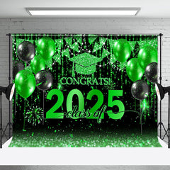 Aperturee - Black Green Balloon Flag Class Of 2025 Photo Backdrop