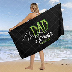 Aperturee - Black Green Dad Father Energy Custom Beach Towel