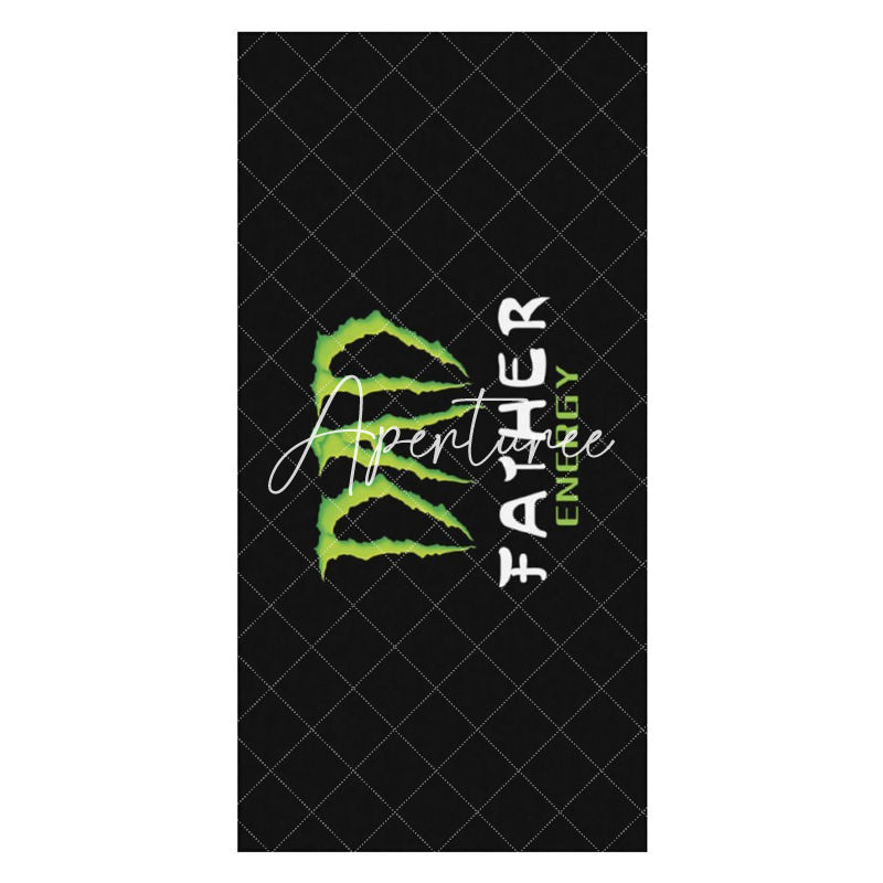 Aperturee - Black Green Dad Father Energy Custom Beach Towel