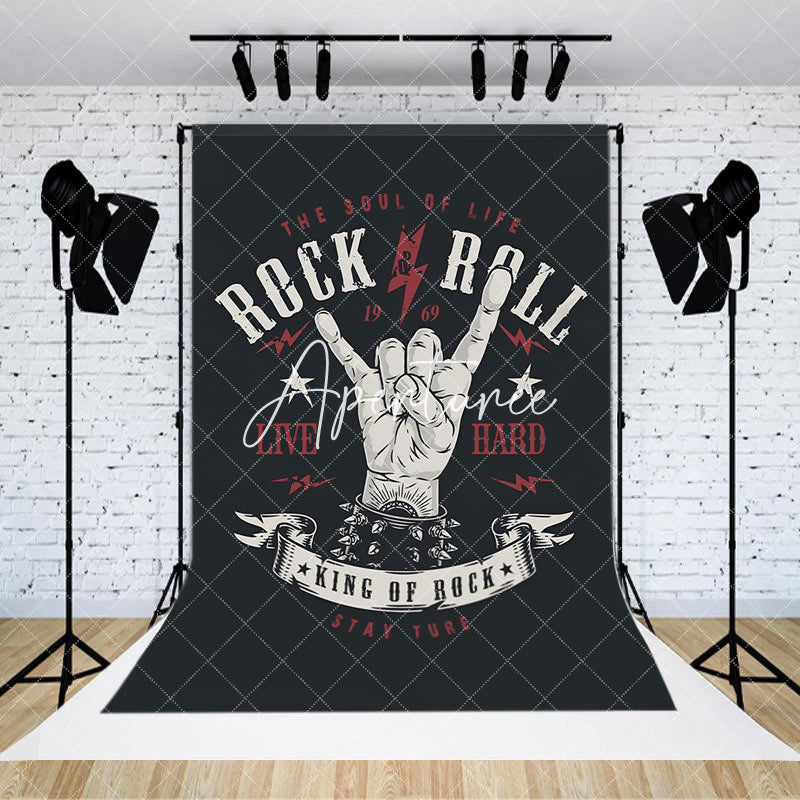 Aperturee - Black Hands Punk Rock And Roll Music Party Backdrop