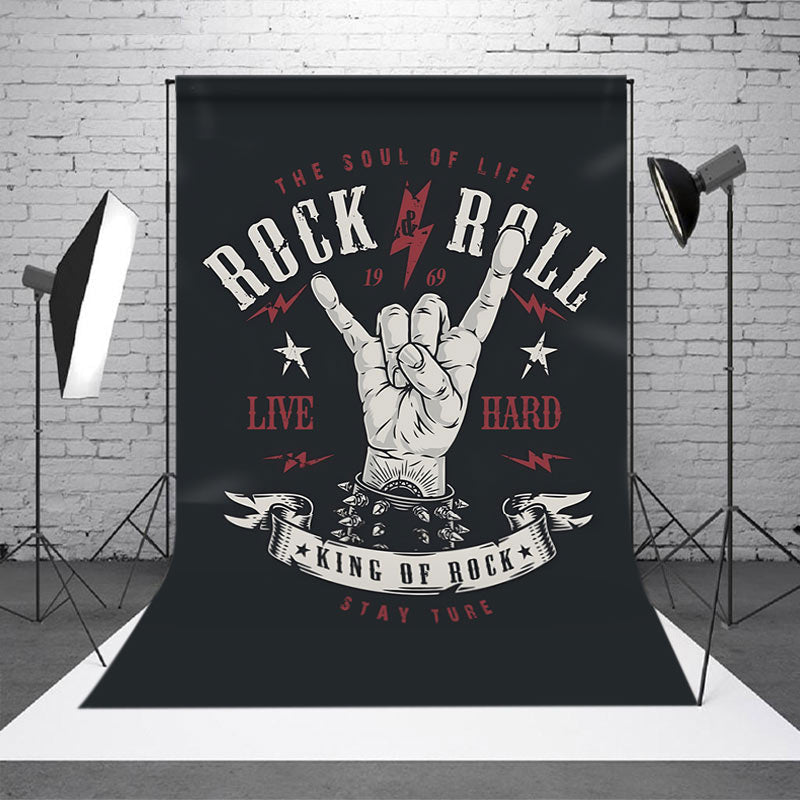 Aperturee - Black Hands Punk Rock And Roll Music Party Backdrop