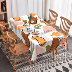 Aperturee - Black Lines Artistic Patterns Rectangle Tablecloth