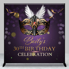 Aperturee - Black Masquerade Purple Custom 30th Birthday Backdrop