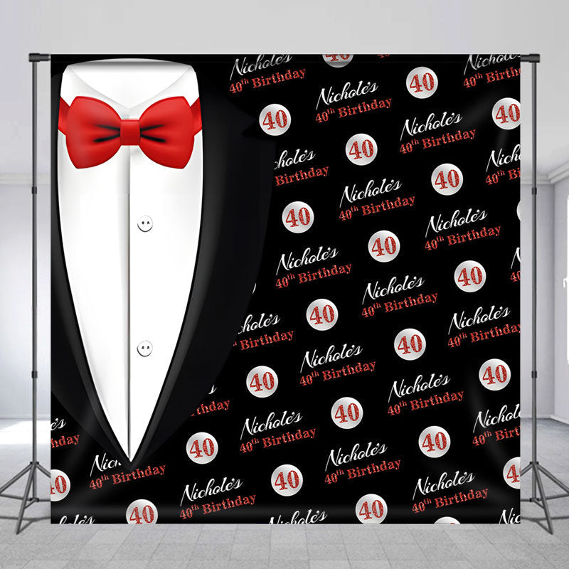 Aperturee - Black Men Suit Custom 40th Birthday Theme Backdrop