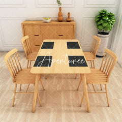 Aperturee - Black Modern Dinner Set Of 4 Placemats For Kitchen