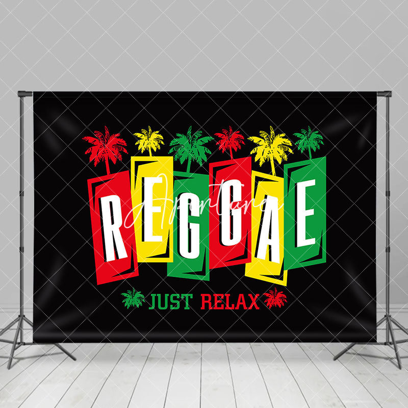 Aperturee - Black Palm Trees Just Relax Reggae Party Backdrop