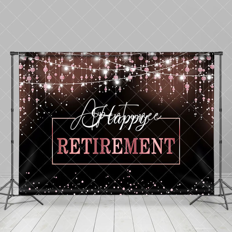 Aperturee - Black Pink Light Pendant Happy Retirement Backdrop