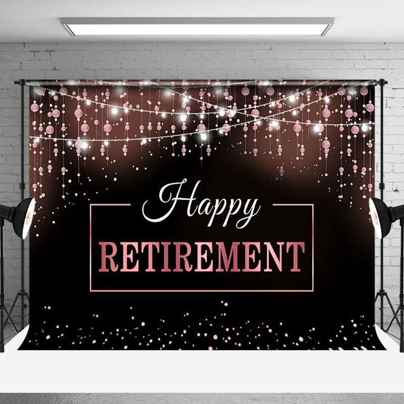 Aperturee - Black Pink Light Pendant Happy Retirement Backdrop