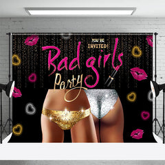 Aperturee - Black Pink Lips Heart Bad Girls Dance Party Backdrop