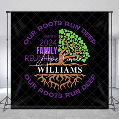 Aperturee - Black Purple Tree Custom Family Reunion Backdrop