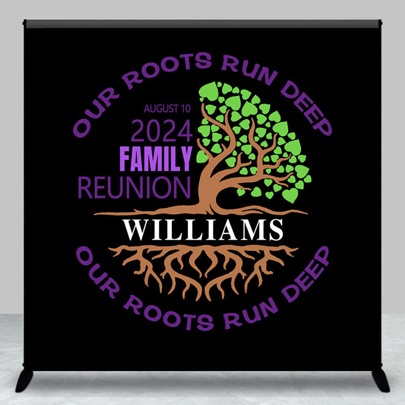 Aperturee - Black Purple Tree Custom Family Reunion Backdrop