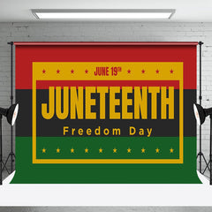 Aperturee - Black Red Green Stripe Happy Juneteenth Backdrop