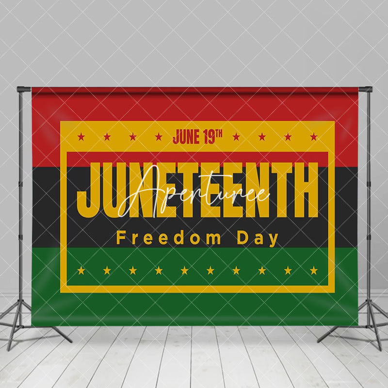 Aperturee - Black Red Green Stripe Happy Juneteenth Backdrop