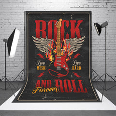 Aperturee - Black Red Rock And Roll Backdrop For Musical Party